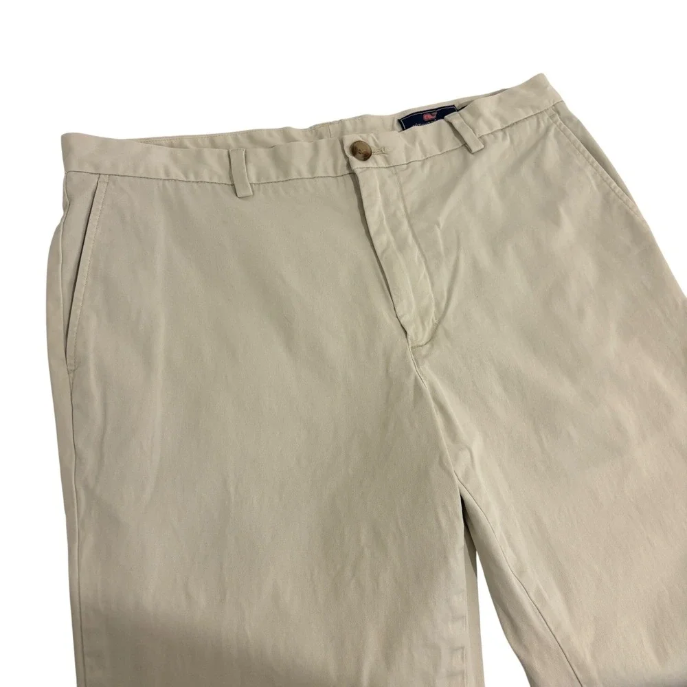Vineyard Vines Breaker Stretch Pants Mens 35x32 Tan Stretch Chinos Nautical